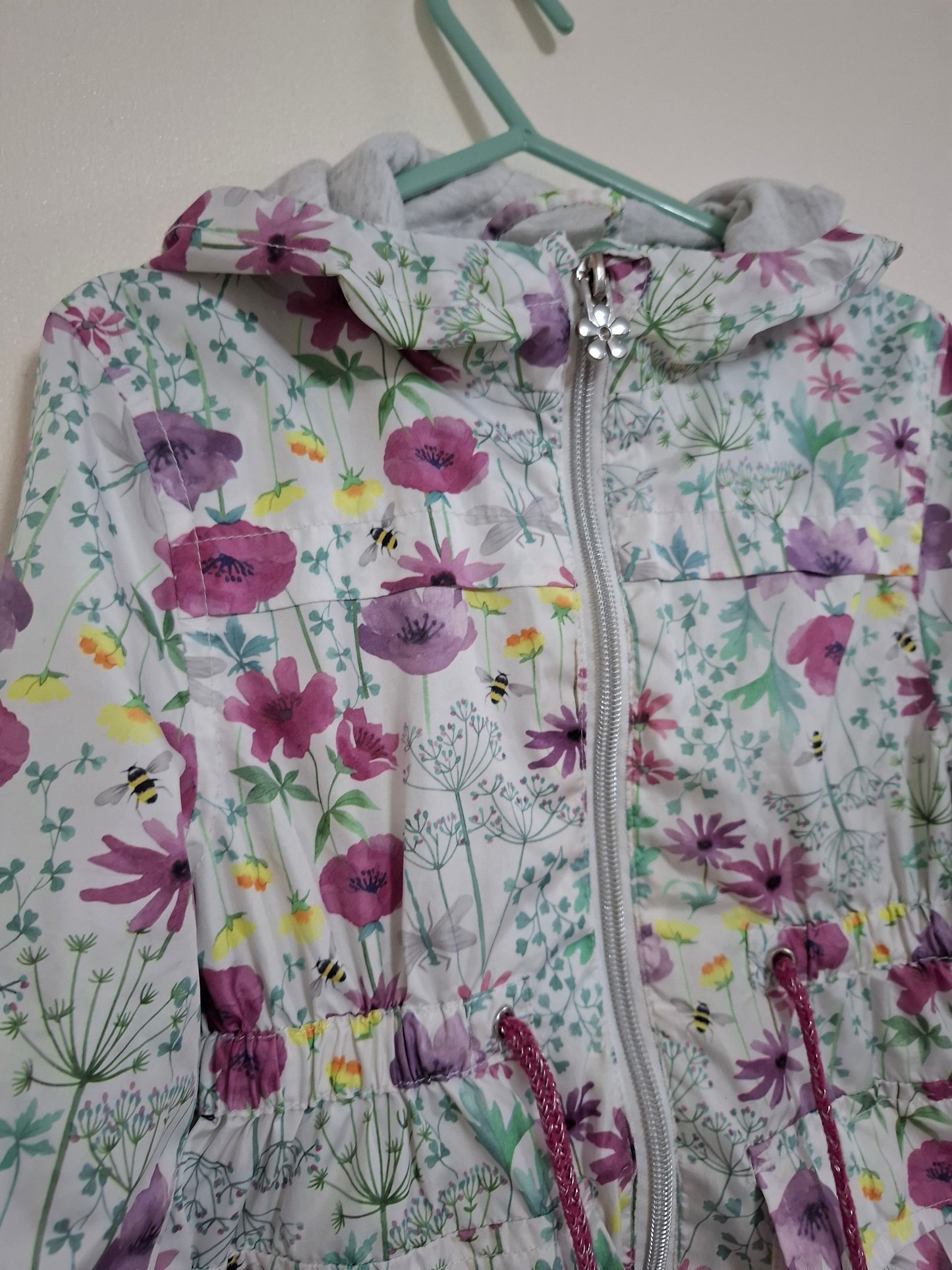 2-3y: Cotton Lined Wildflower Waterproof Jacket