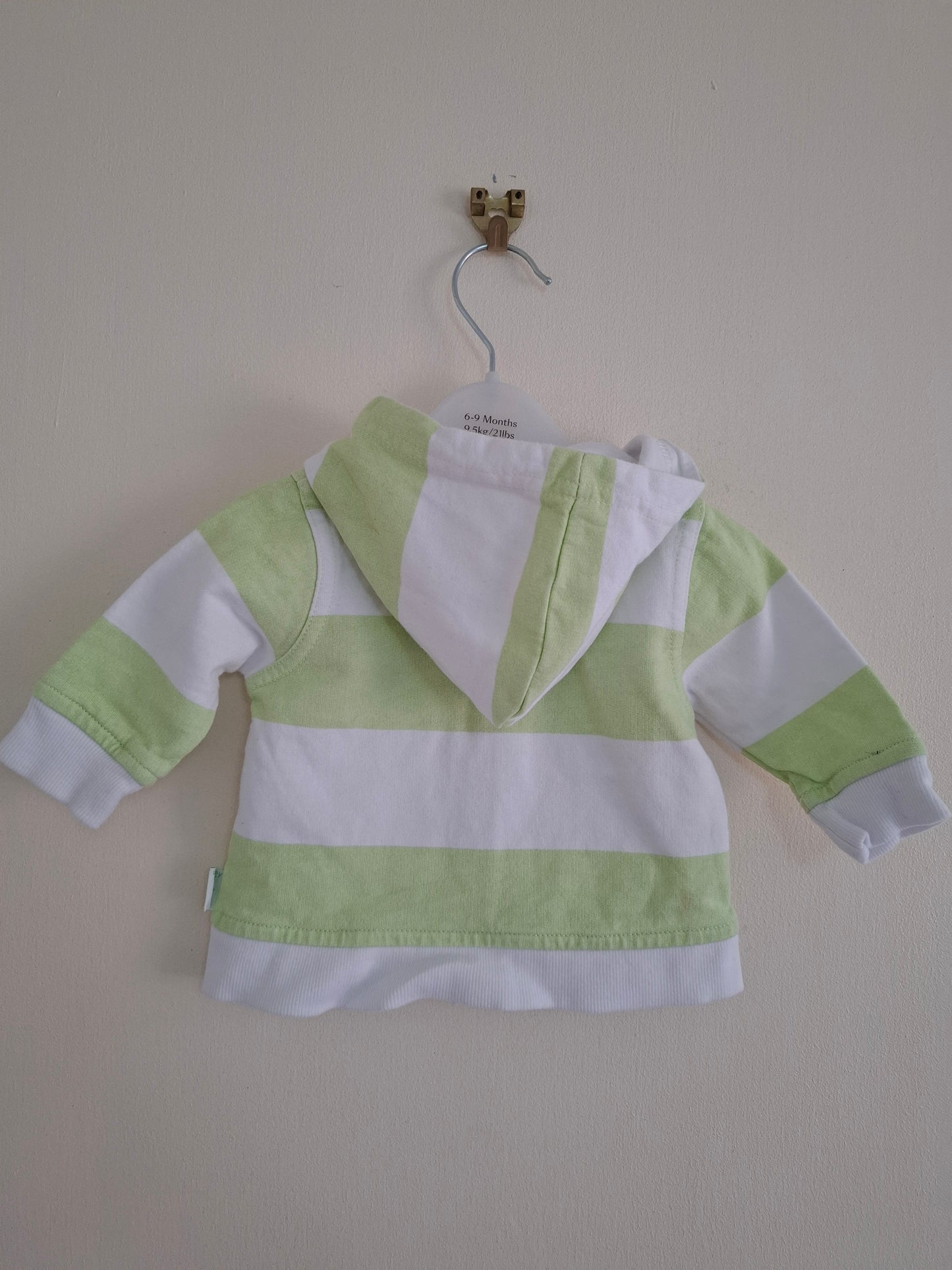 0-3m: Bunny Stripy Zip-up Hoody