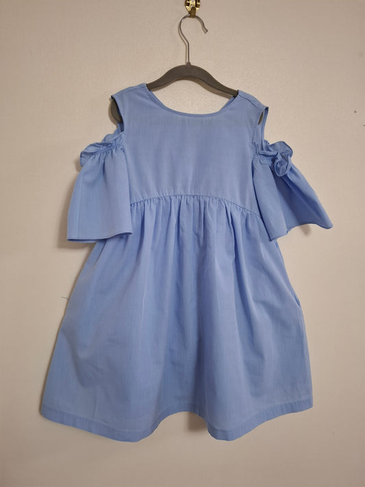 8 years: Blue Cotton Dress (Beautiful Bow Detail)