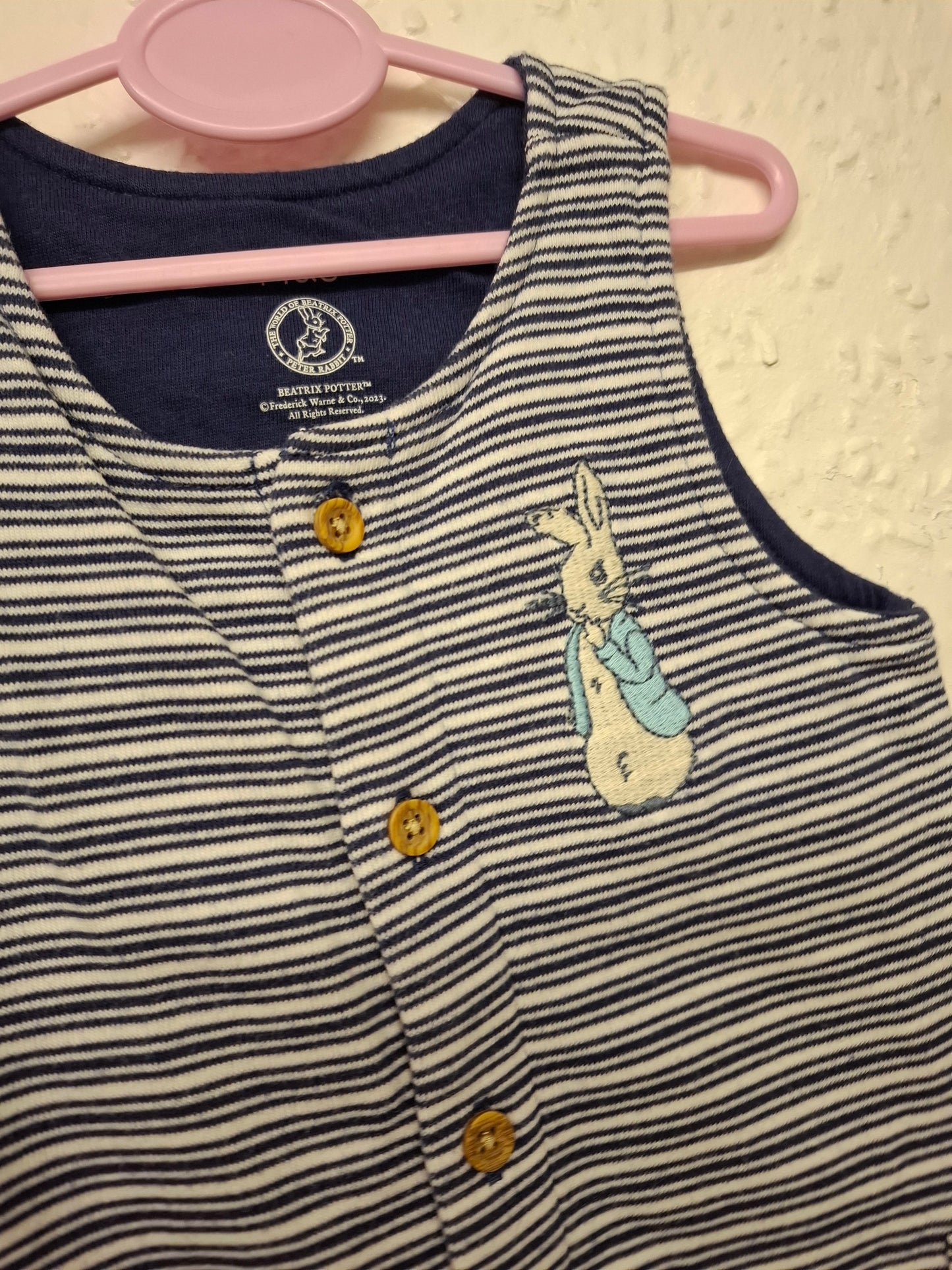 3-6 months: M&S Peter Rabbit Jersey Dungarees