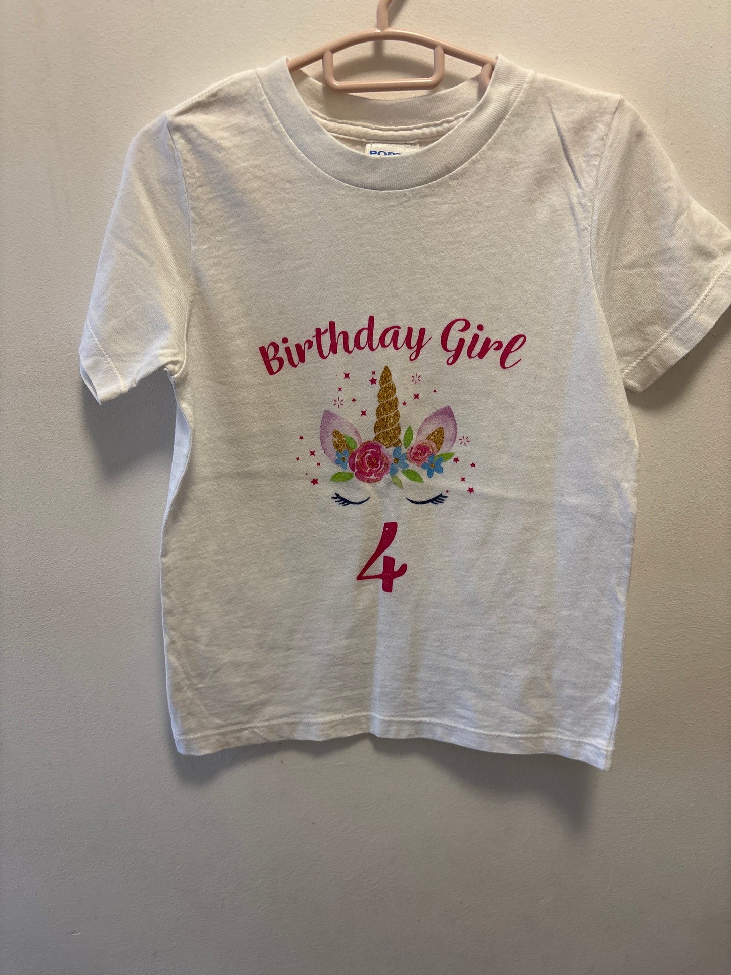 4y: “Birthday Girl 4” T-shirt