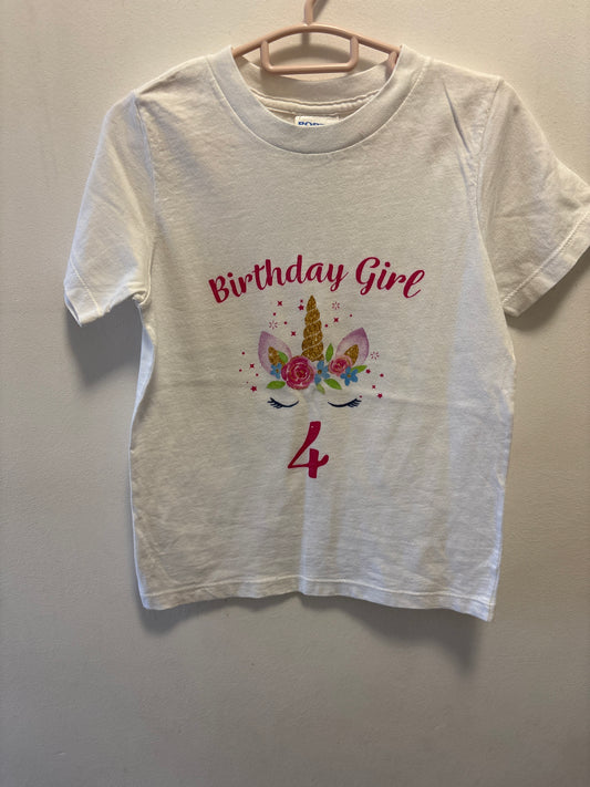 4y: “Birthday Girl 4” T-shirt