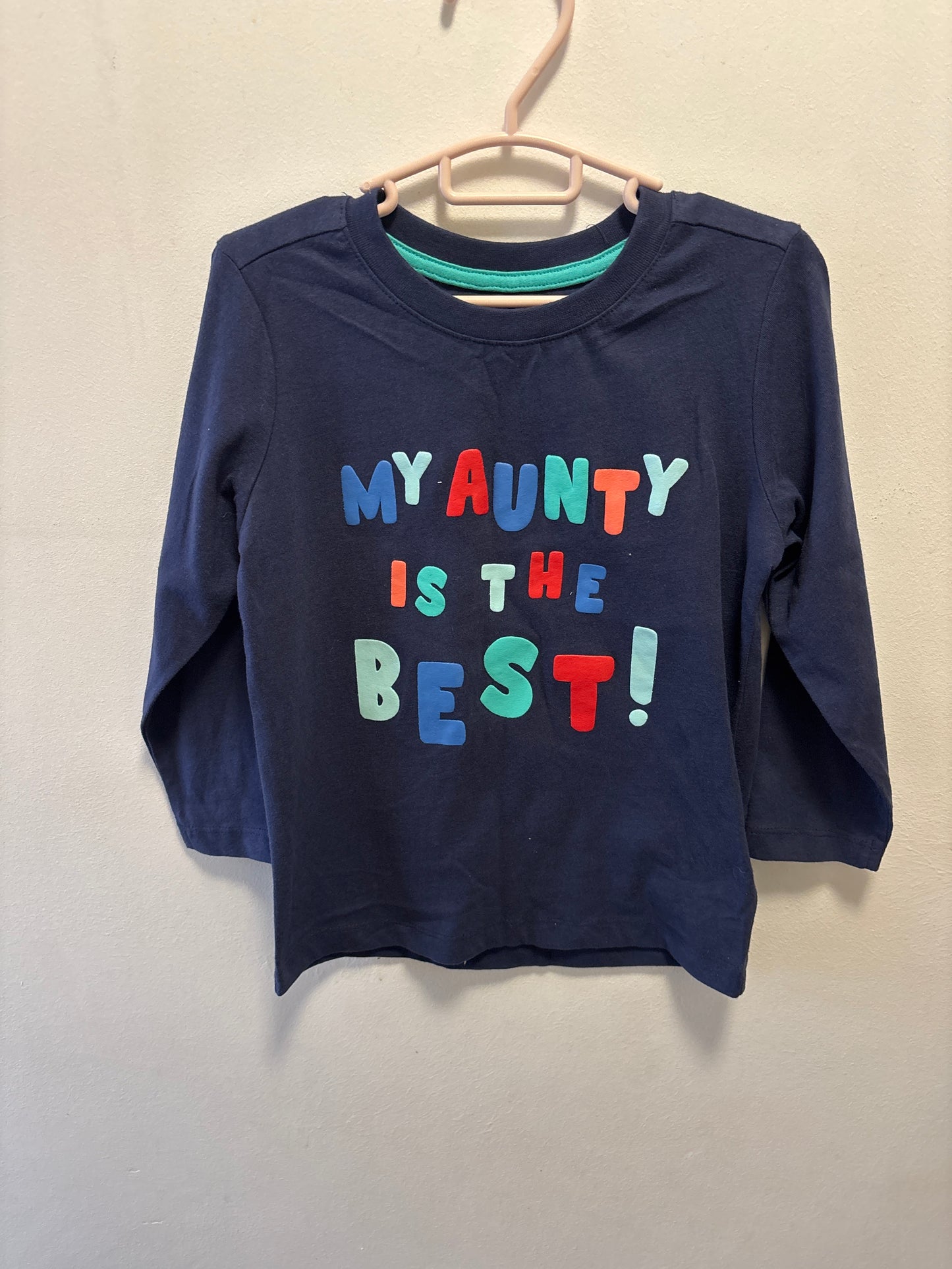3-4y: “My aunty is the best!” Long Sleeved Top
