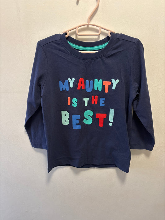 3-4y: “My aunty is the best!” Long Sleeved Top