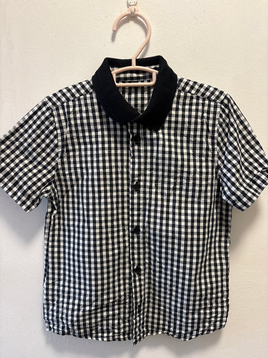 5-6y: Chequered Shirt with Material Collar