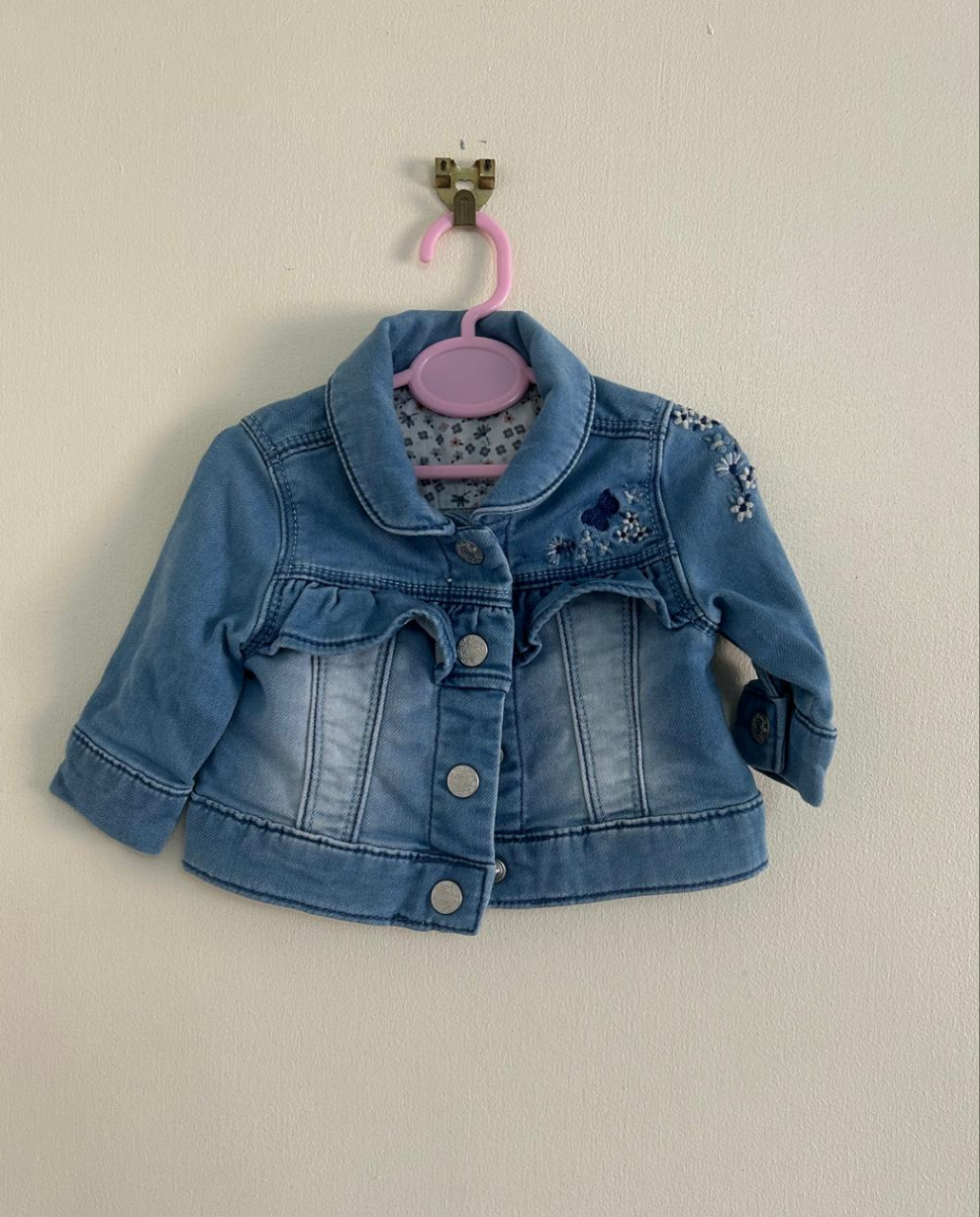 Up to 1m: Embroidered Soft Denim Jacket