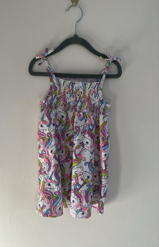 3-4y: Unicorn Cotton Dress