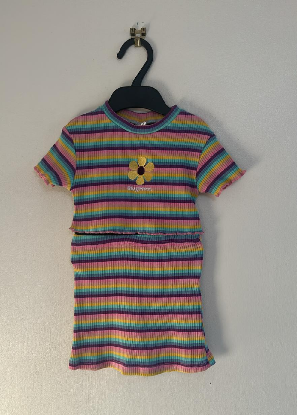 18-24m: Rainbow Ribbed Skirt Set