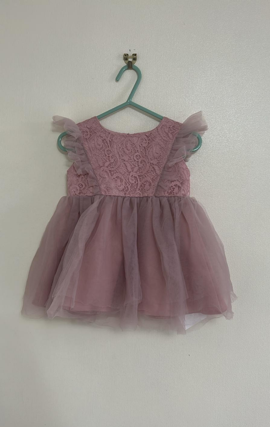 9-12m: Gorgeous Pastel Pink Party Dress