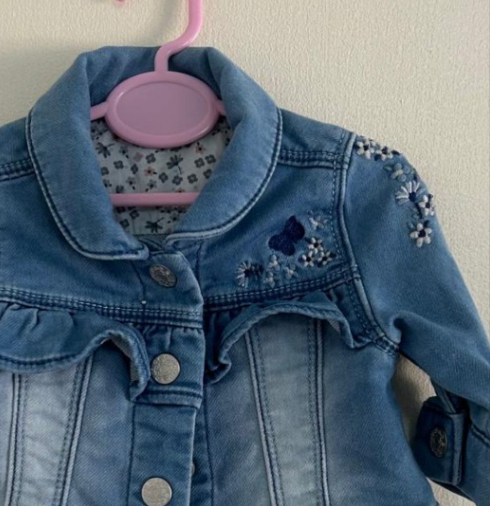 Up to 1m: Embroidered Soft Denim Jacket