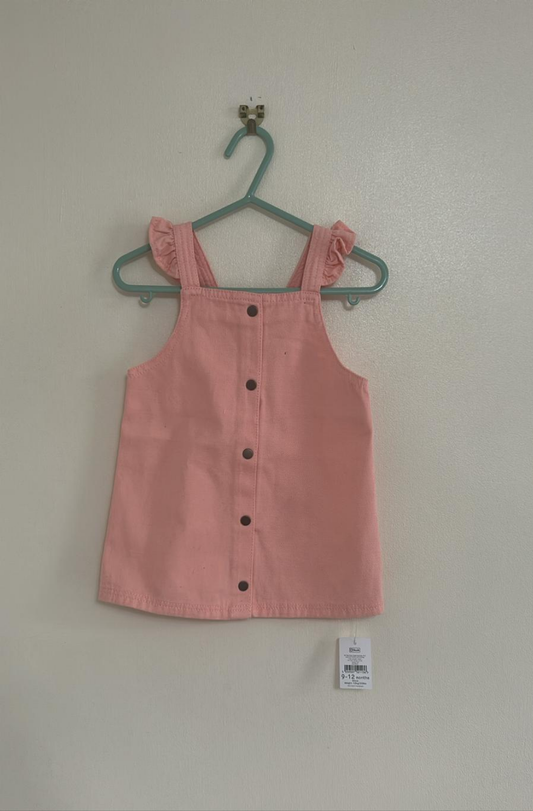 9-12m: Bnwt Salmon Pink Pinafore Dress