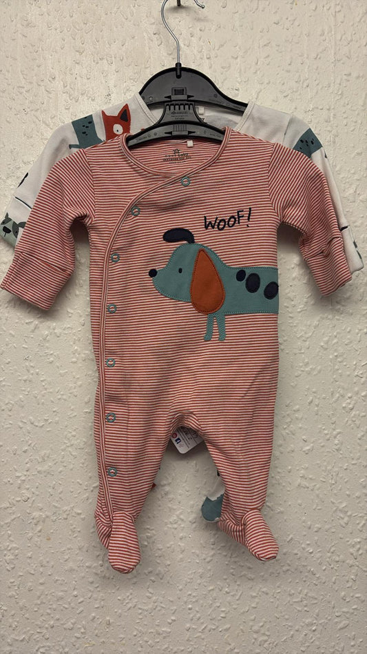 0-3 months: Set of 2 Next Sleepsuits
