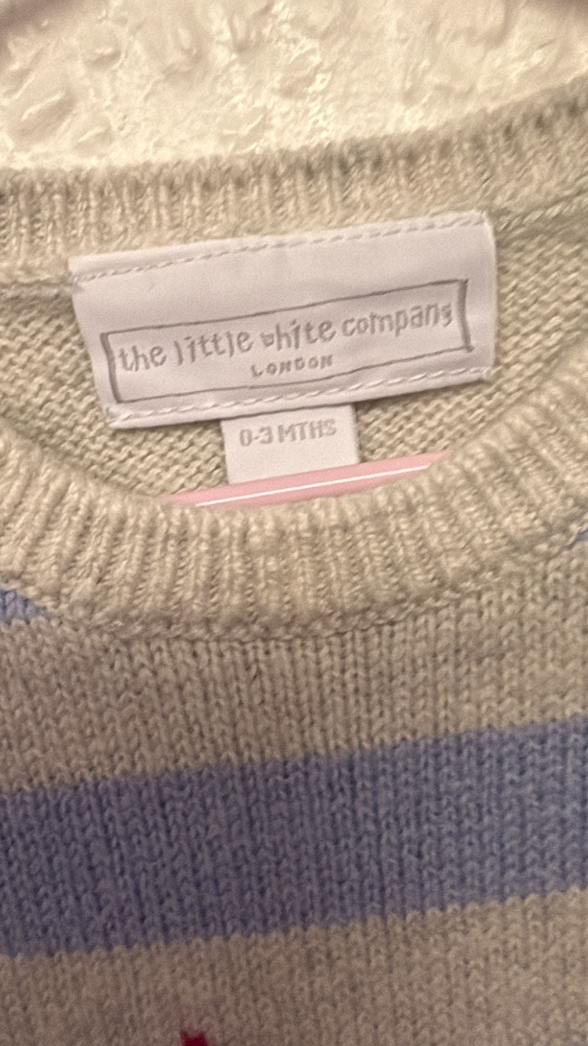 0-3 months: Little White Company Knitted Jumper