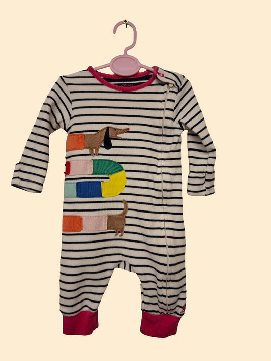 0-3 months: Joules Applique Sleepsuit