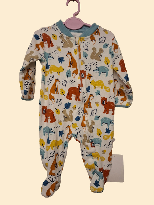 0-3 months: Jojo Bebe Woodland Sleepsuit