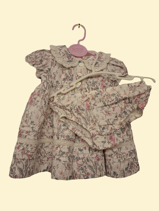 First Size: Next Frilled Floral Dress and Matching Knickers
