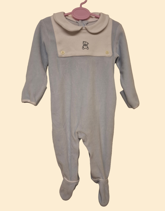 0-3 months: Velour Collared Sleepsuit