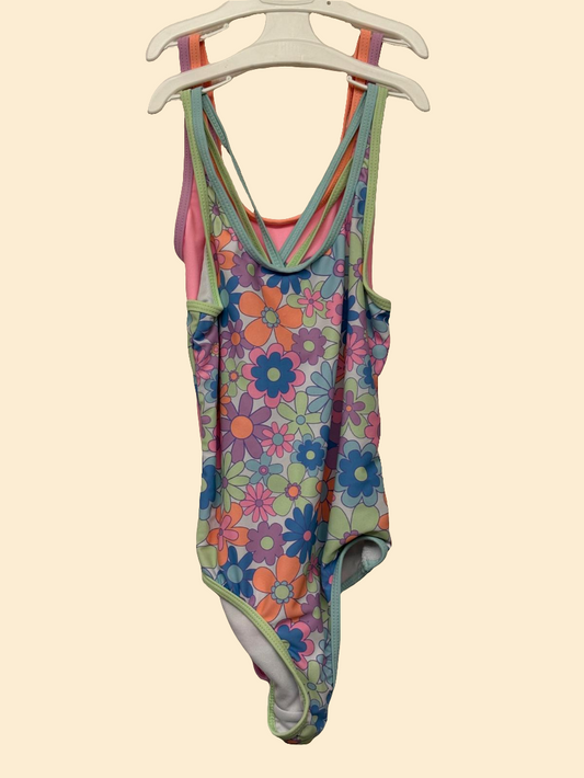 4-5y: Set of 2 Flower Swimsuits