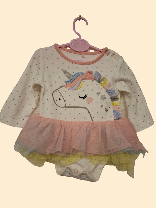 0-3 months: Unicorn Tutu'd Bodysuit