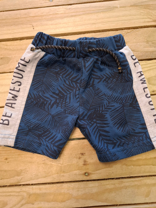 9-12m: 'Be Awesome' Jersey Shorts