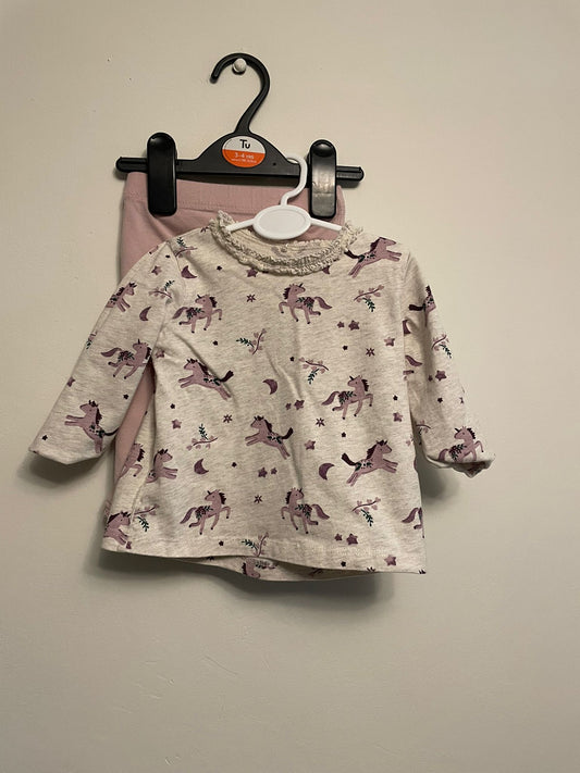 3-6m: Unicorn Legging Set