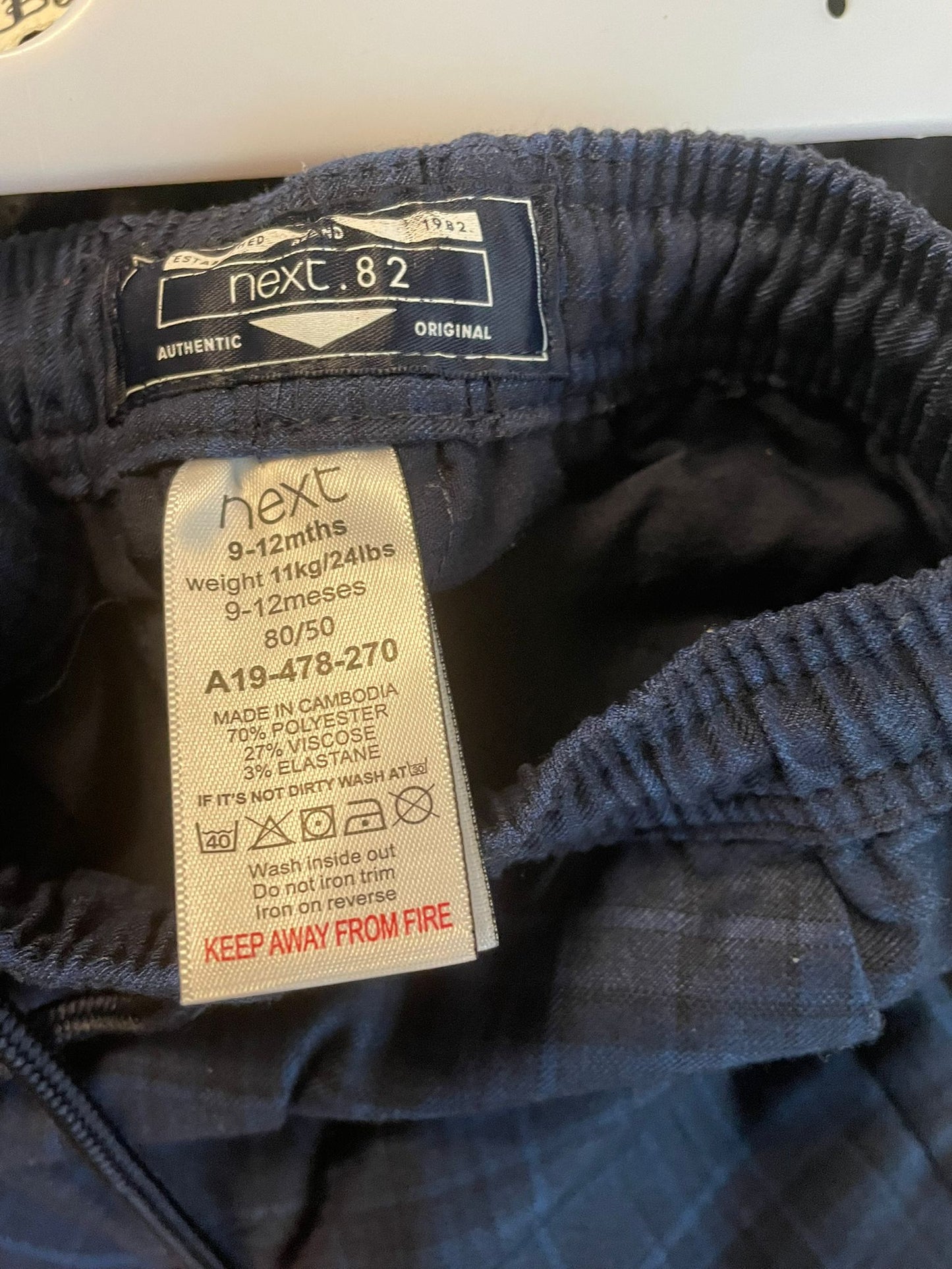 9-12m: Next Smart Trousers