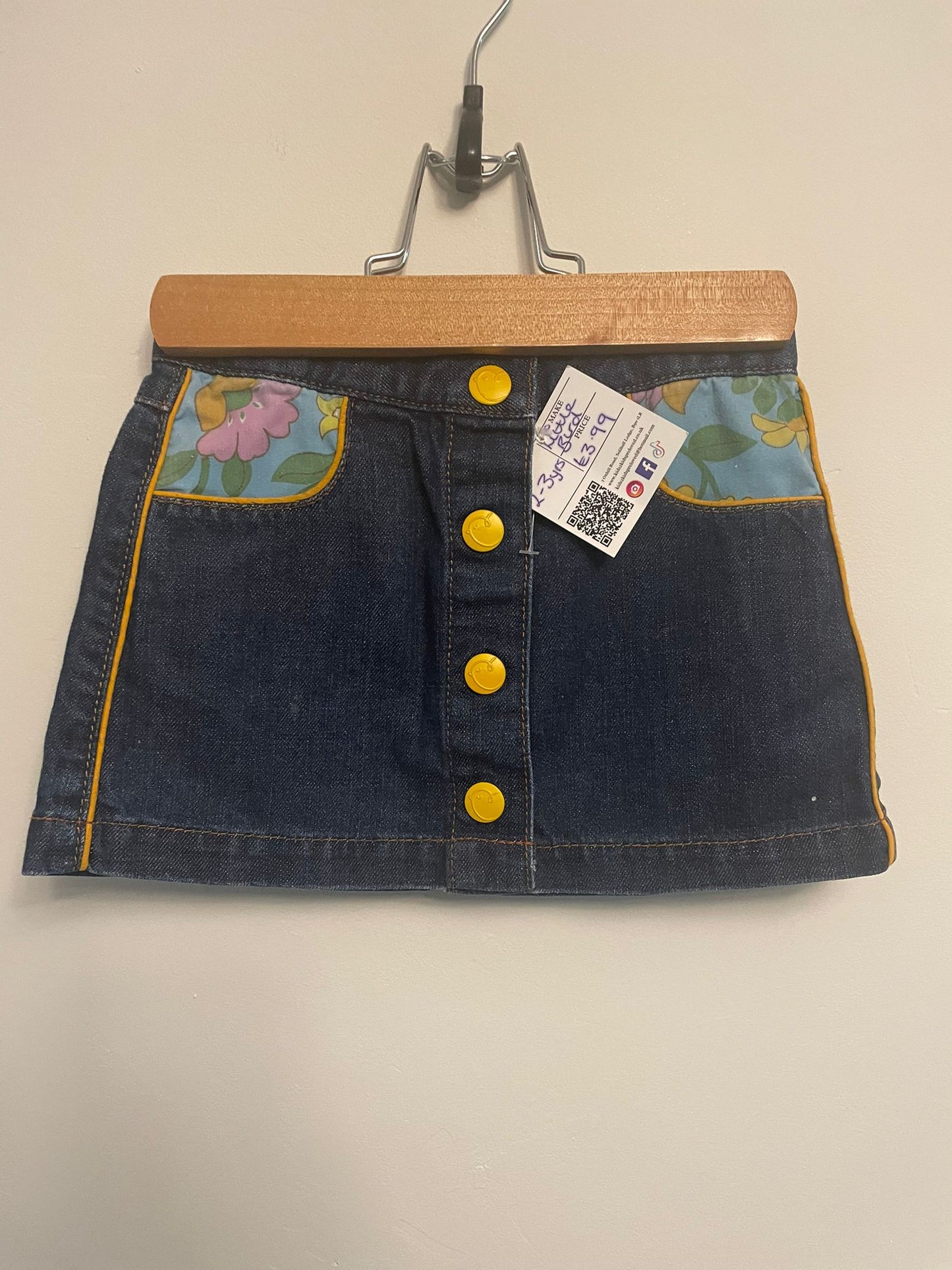 2-3y: Little Bird Denim Skirt