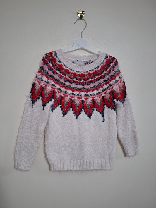 7y: Long Hair Fluffy Jumper