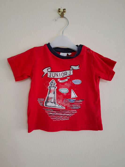 3-6m: Jasper Conran Lighthouse Applique T-shirt