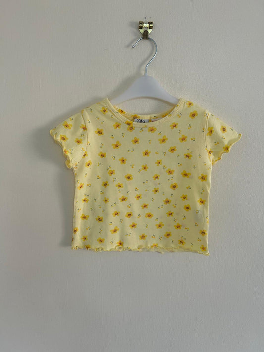 9-12m: Zara Lemon Floral T-shirt