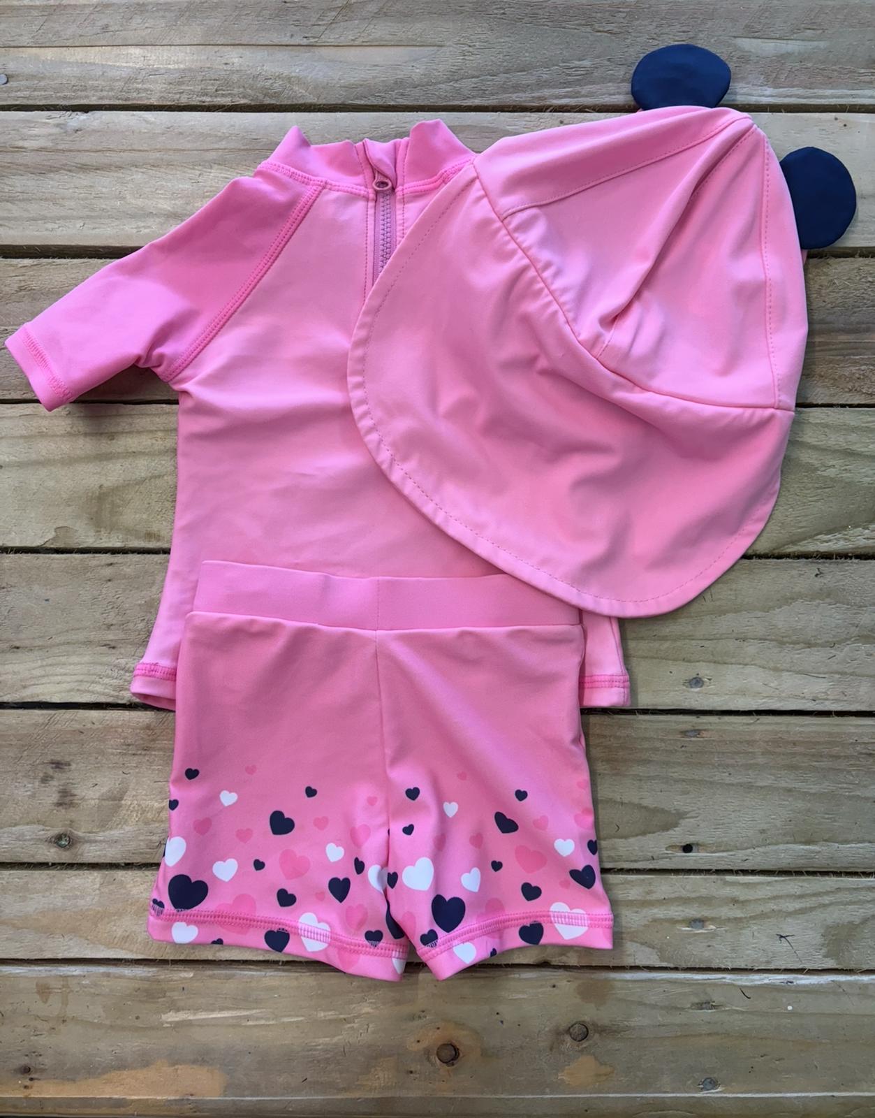 6-9m: Disney Baby Minnie Mouse Swimset with matching hat