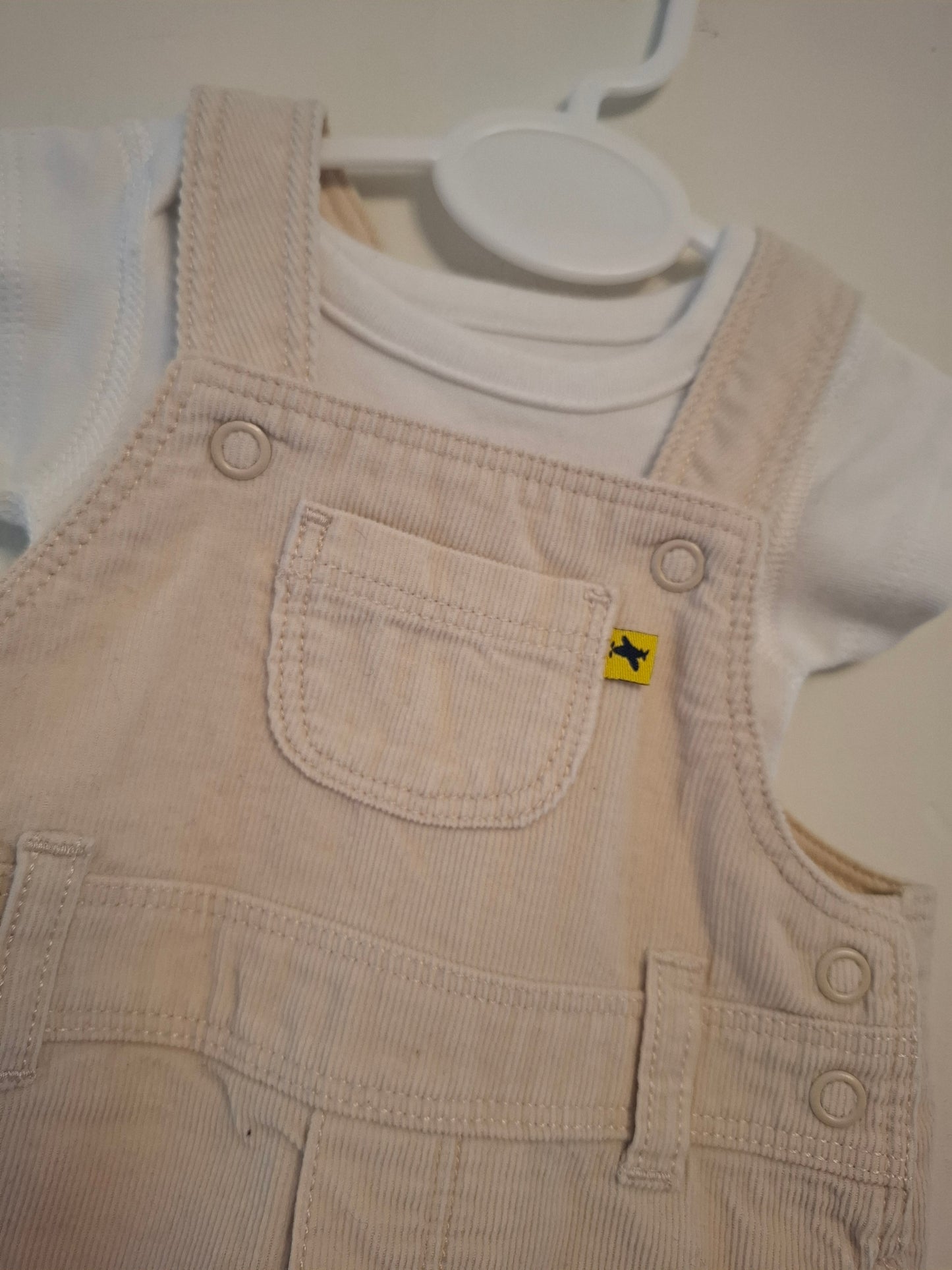 Tiny Baby: Fine Corduroy Dungaree Set