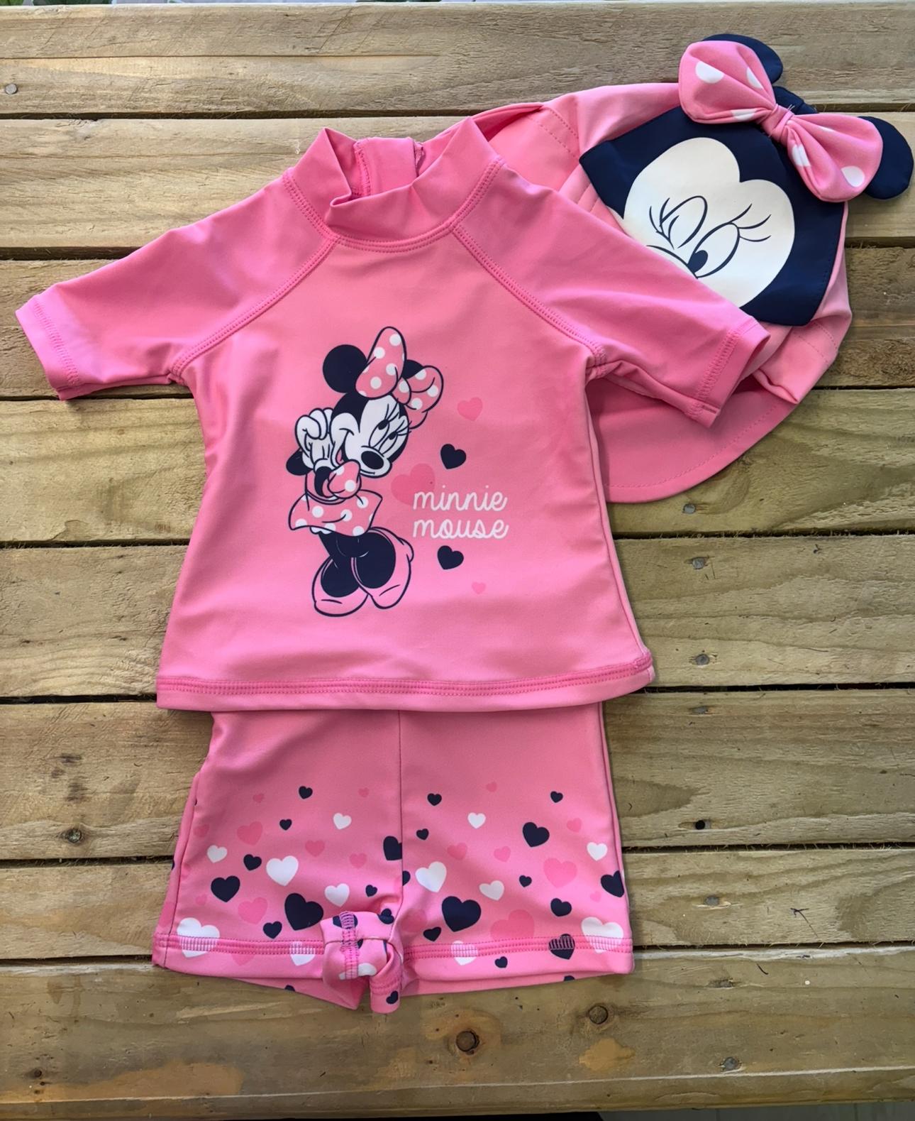 6-9m: Disney Baby Minnie Mouse Swimset with matching hat