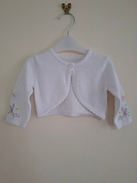 0-3m: Delicate Embroidered Cardigan