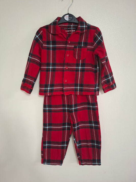 12-18m: Tartan Flannel Pyjamas