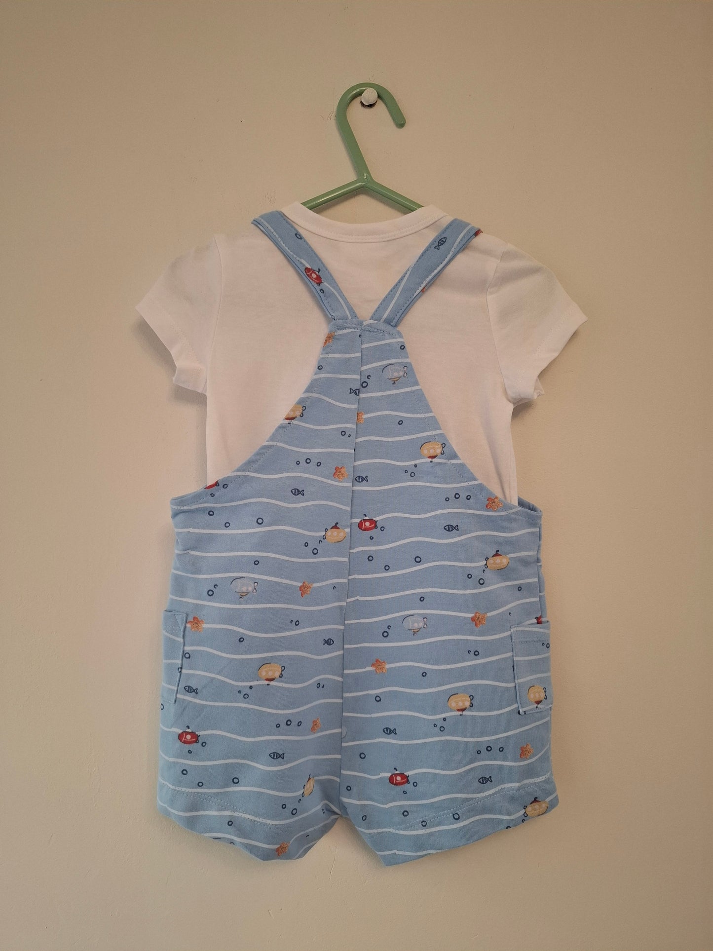 12-18m: BNWT Fabric Dungaree Set