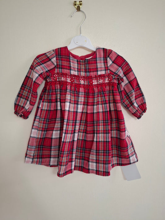 6-9m: Next Tartan Embroidered Dress