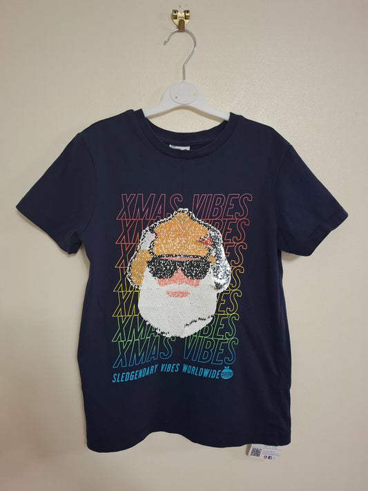 8-9y: "Xmas Vibes" Santa's T-shirt