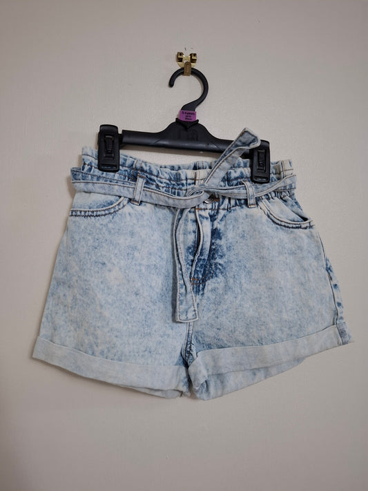 7y: Stonewash Denim Shorts