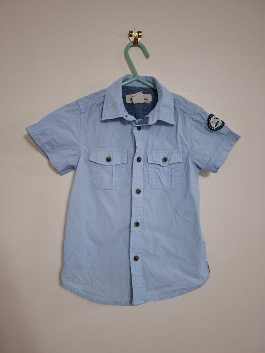 2-3y: Pale Blue Short Sleeved Shirt