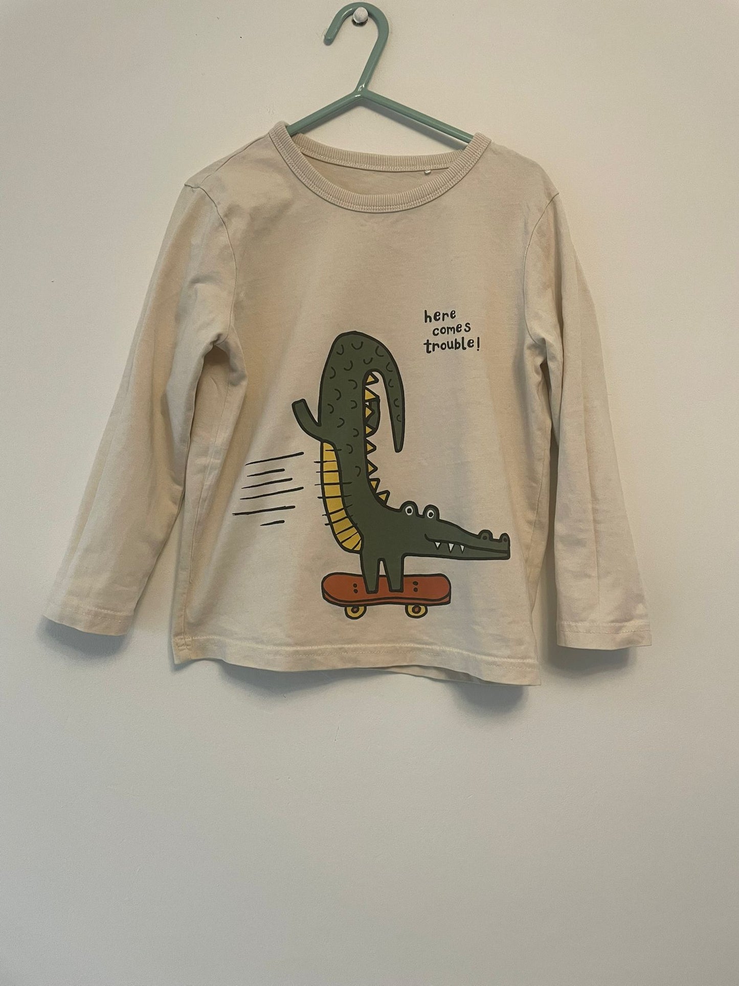 5-6y: Crocodile Long Sleeved Top