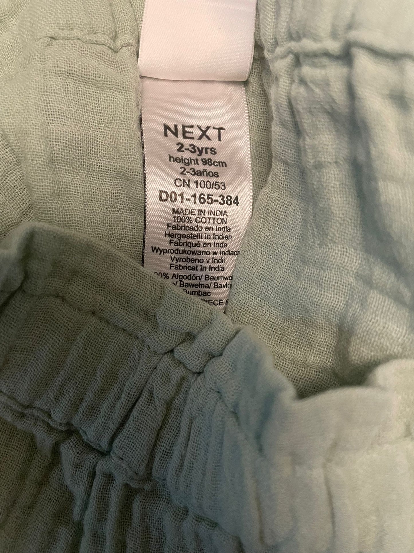 2-3y: Next Thin Cotton Trousers