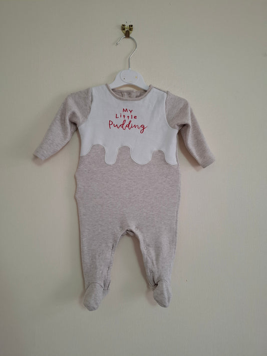 3-6m: Mamas & Papas "My little pudding" Sleepsuit
