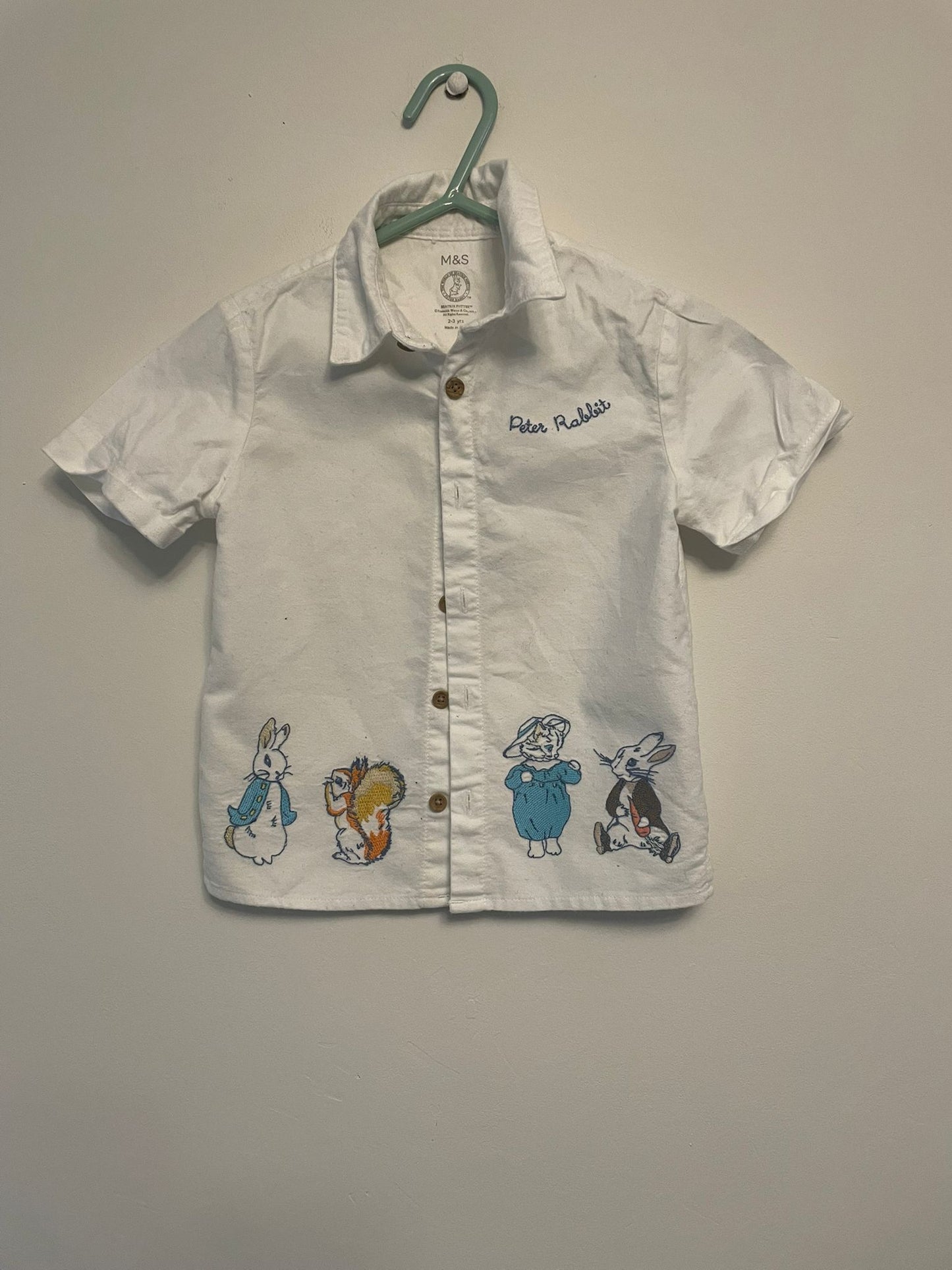 2-3y: M&S Peter Rabbit Embroidered Shirt