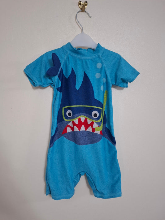 9-12m: Shark All-in-one Swimsuit
