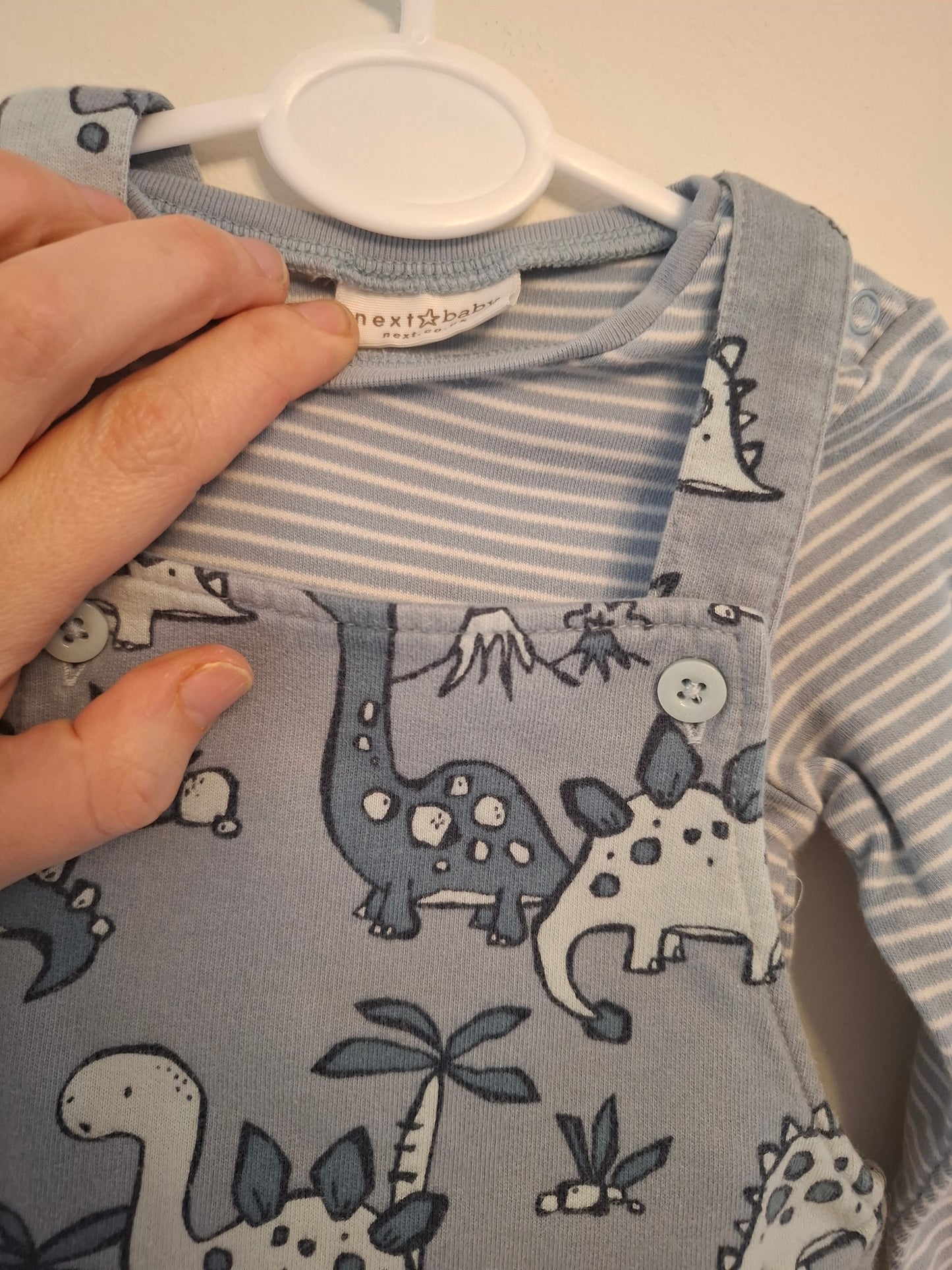 3-6m: Next Dino Dungaree Set