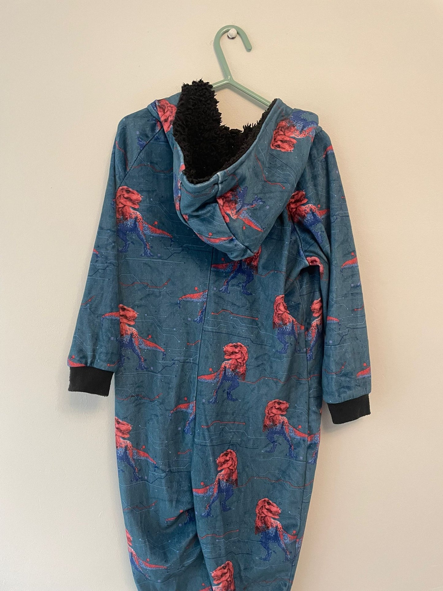 3-4y: Thin Fleece Dino Onsie