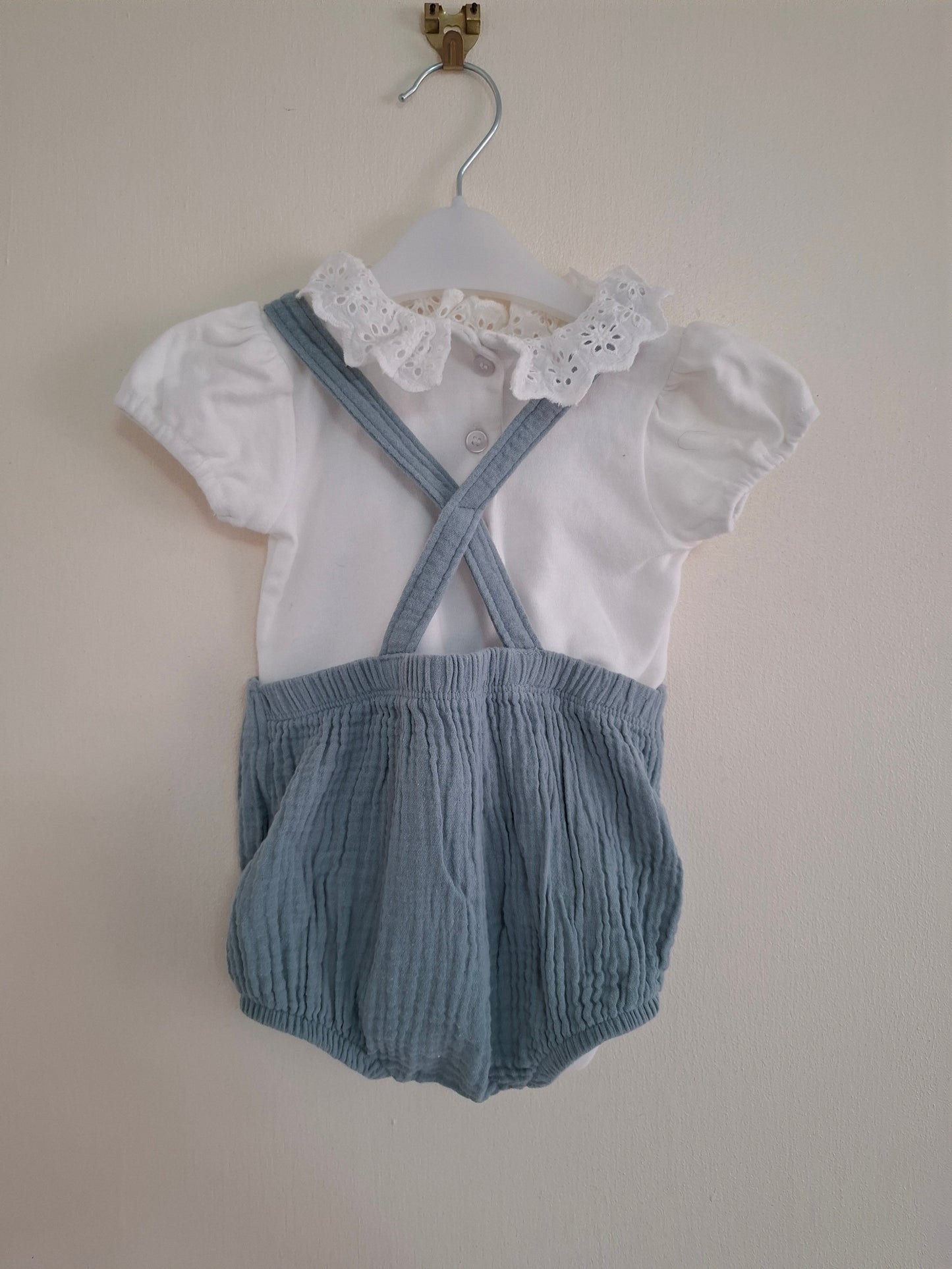 3-6m: Cheesecloth Cotton 2- Peice Set