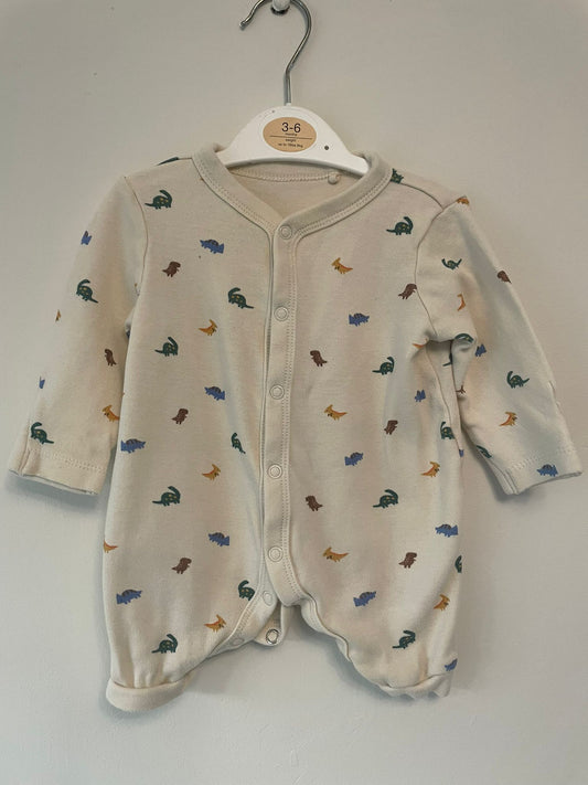 0-3m: Footless Dino Sleepsuit