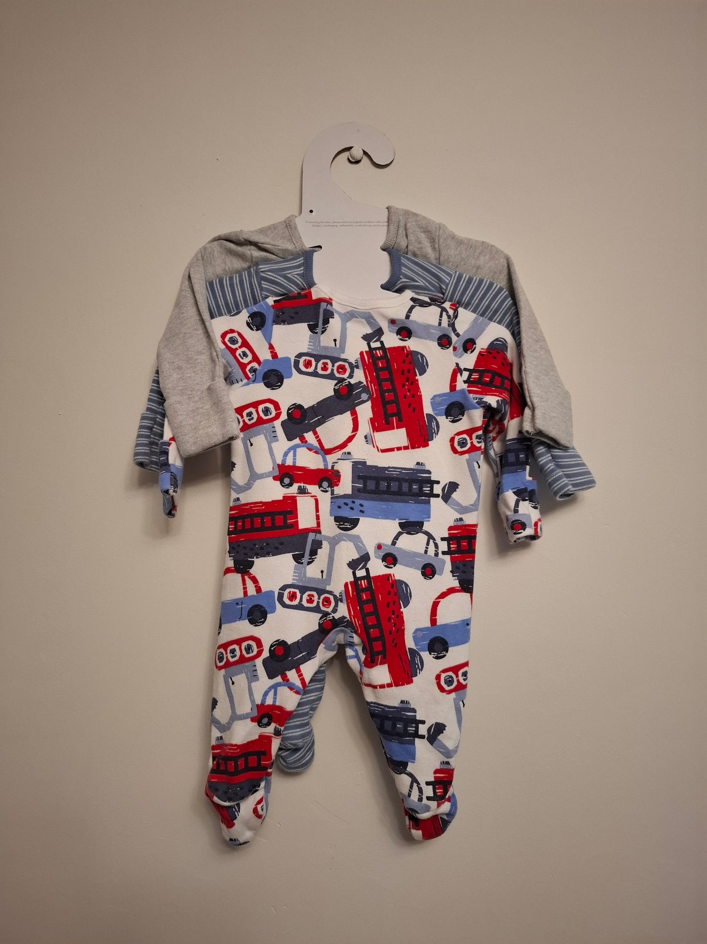 Up to 1m: Set of 3 Sleepsuits